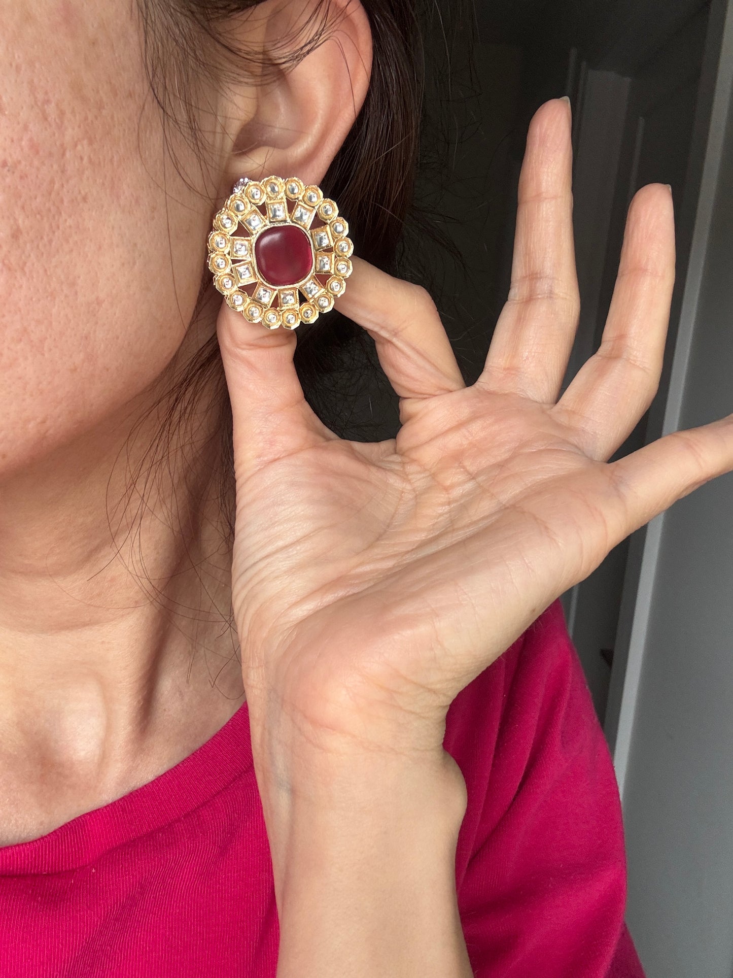Stone Kundan Studs