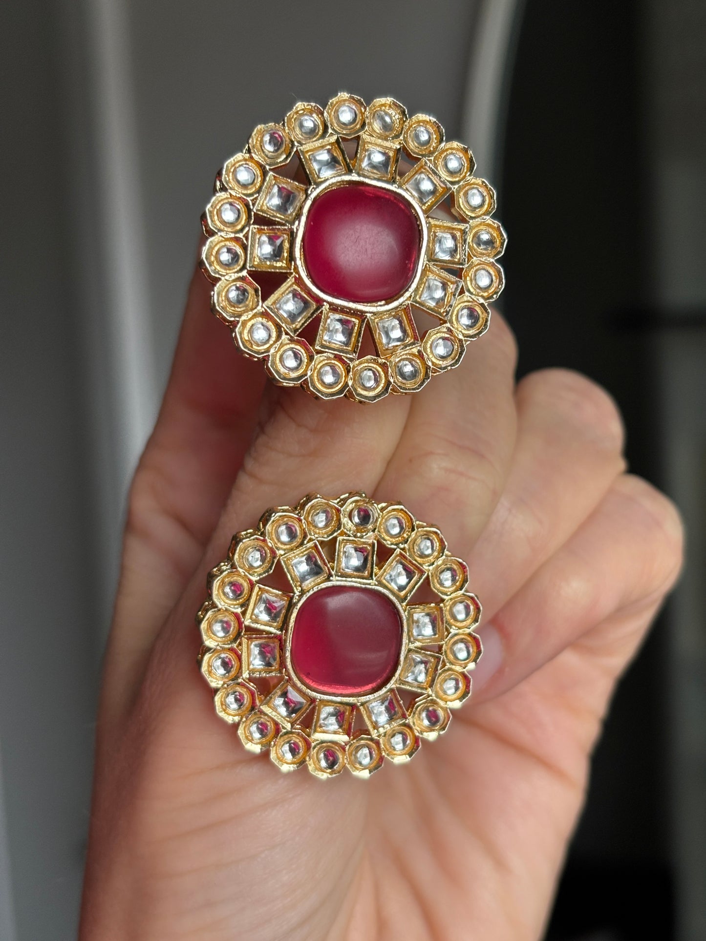 Stone Kundan Studs